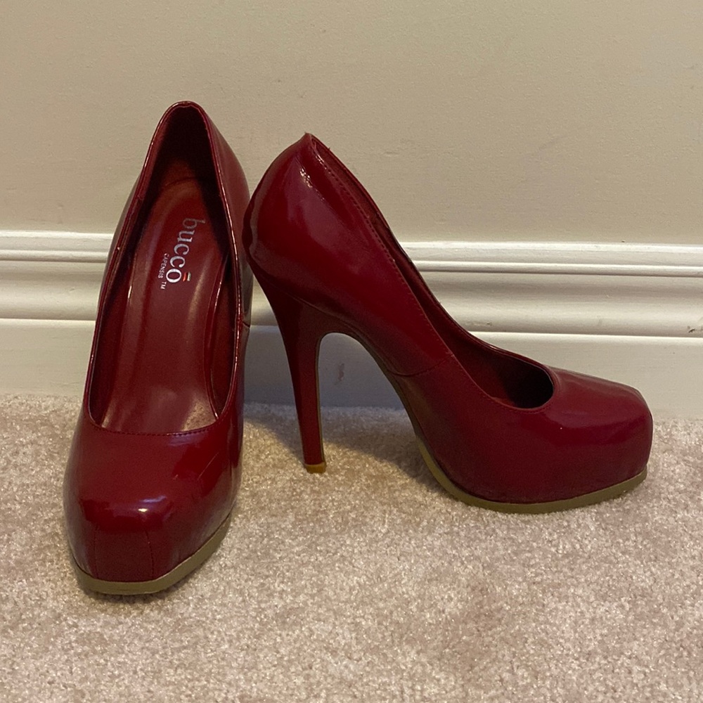 Bucco red patent high heel
